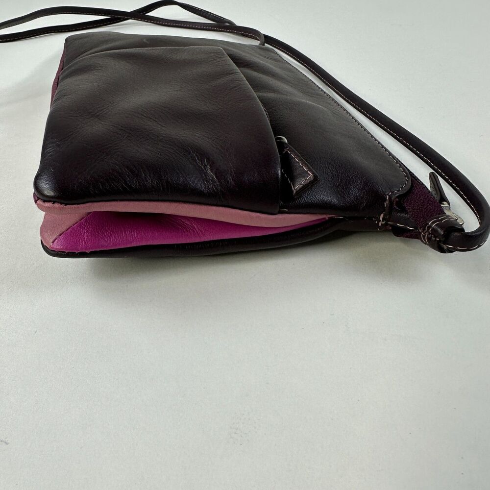 Mywalit Leather Crossbody Small Purse Multi Comp Travel Organizer Purple 8 x 5 - Picture 5 of 13